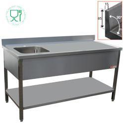 Spoeltafel met spoelbak links | 2 Formaten | RVS, Zakelijke goederen, Horeca | Meubilair en Inrichting, Verzenden