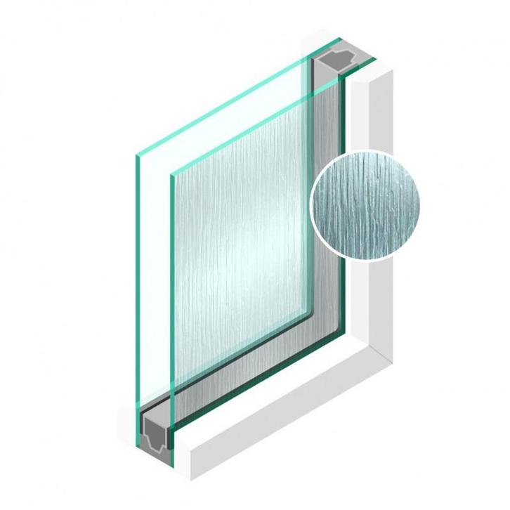 Dubbel glas Figuur Cotswold blank 4mm - sp - 4mm, Doe-het-zelf en Verbouw, Glas en Ramen, Ophalen of Verzenden