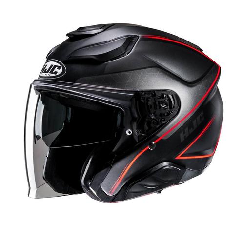 HJC F31 Ludi Zwart Rood Jethelm, Motoren, Kleding | Motorhelmen, Jethelm, Heren, XS, Nieuw met kaartje, HJC, Verzenden