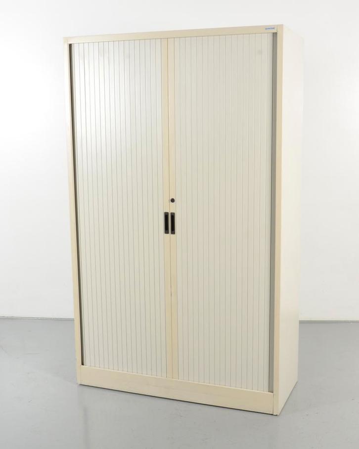 Officenow roldeurkast, lichtgrijs, 195 x 120 cm, incl. 5, Huis en Inrichting, Kasten | Roldeurkasten en Archiefkasten, Ophalen of Verzenden