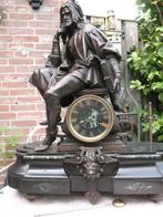 Pendule - Barok - Brons, Marmer, Zinklegering, Belgische, Antiek en Kunst, Antiek | Klokken
