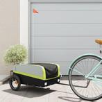vidaXL Fietstrailer 30 kg ijzer zwart en groen, Fietsen en Brommers, Verzenden, Nieuw