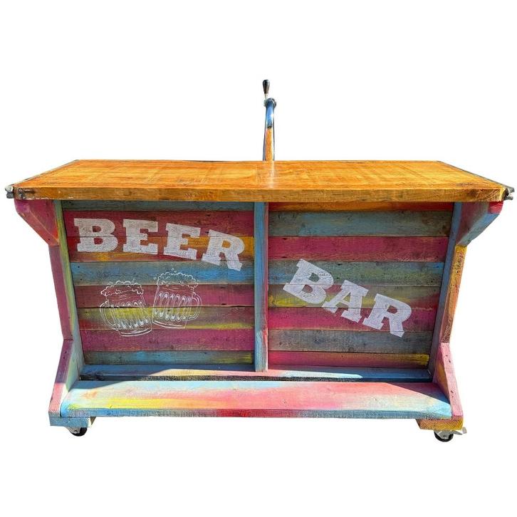 Huur: Mobiele houten beer bar in Ibiza stijl, Zakelijke goederen, Horeca | Overige, Ophalen of Verzenden