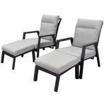 Barolo lounge balkonset 4 delig verstelbaar antraciet, Ophalen of Verzenden, Nieuw, Aluminium
