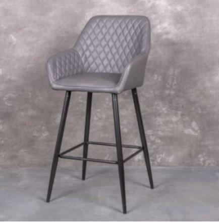 Barkruk Vegas, grijs p.u. leder, Huis en Inrichting, Barkrukken, 60 tot 90 cm, Met voetsteun, 5 krukken of meer, Nieuw, Kunststof