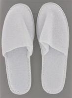 Slipper badstof wit gesloten teen - doos 100 paar, Verzenden