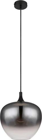 2dekans | Globo Hanglamp Maxy – Zwart – Smoke Glas – Ø29 cm, Ophalen of Verzenden, Zo goed als nieuw
