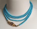 Halsketting - 14 karaat Geel goud Turquoise - Turquoise -, Sieraden, Tassen en Uiterlijk, Kettingen, Nieuw