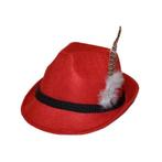 Rood Tiroler hoedje verkleedaccessoire voor volwassenen - .., Verzenden, Nieuw
