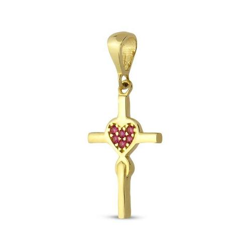 Zonder Minimumprijs - Hanger - 14 karaat Geel goud Robijn, Sieraden, Tassen en Uiterlijk, Antieke sieraden