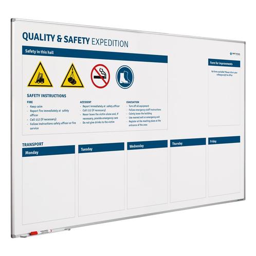 Whiteboard Kwaliteit en Veiligheid verbeterbord - 100x150 cm, Zakelijke goederen, Kantoor en Winkelinrichting | Kantoormeubilair en Inrichting