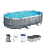 Bestway Power Steel ovaal zwembad - 488 x 305 x 107 cm - met, Tuin en Terras, Zwembaden, Verzenden, Nieuw