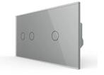 Livolo Touchscreen Schakelaar 2+1 | Grijs Glas | Puls |, Doe-het-zelf en Verbouw, Elektra en Kabels, Ophalen of Verzenden, Nieuw