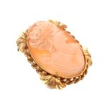 18 Krt. Gouden broche/hanger met camee | Antiek (vintage), Ophalen of Verzenden, Gebruikt, Goud, Overige merken