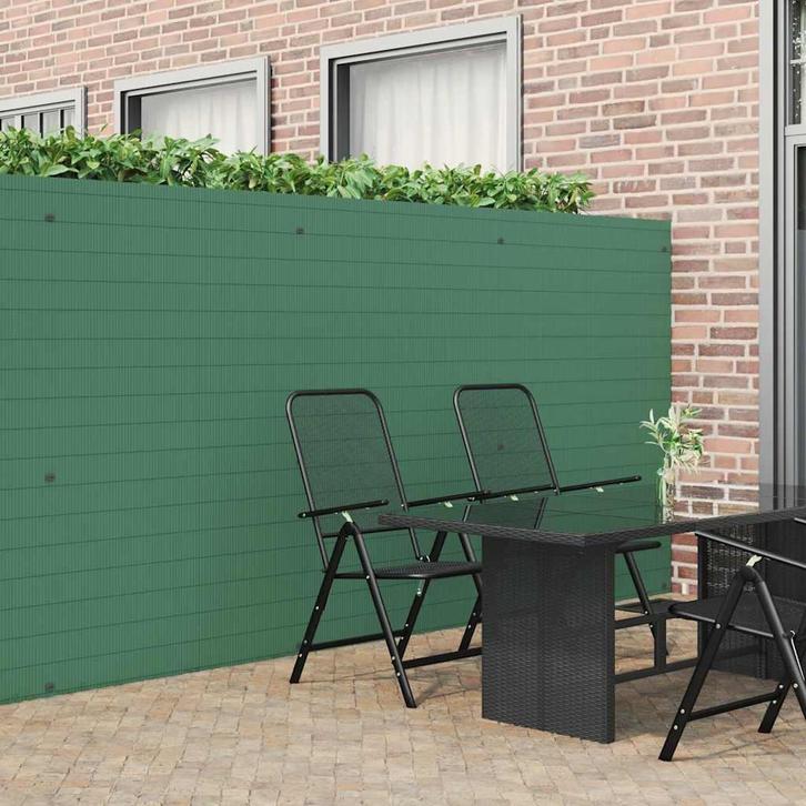 vidaXL Tuinhek Dubbelzijdig Groen 1,8x5 m PVC, Tuin en Terras, Schuttingen, Nieuw, Kunststof, Verzenden