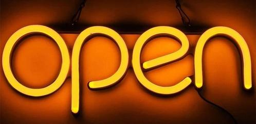 Open neon bord verlichting lamp licht kunststof 3D *oranje*, Zakelijke goederen, Horeca | Meubilair en Inrichting, Verzenden