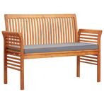 vidaXL Tuinbank 2-zits met kussen 120 cm massief acaciahout, Verzenden, Nieuw, Hout