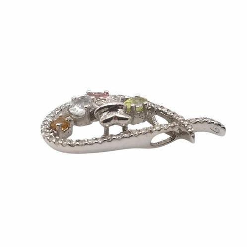 Hanger - 18 karaat Witgoud - 1.87ct. tw. Gemengde edelstenen, Sieraden, Tassen en Uiterlijk, Antieke sieraden