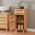 Badkamerskast Epind bamboe 75x33x30 cm naturel [en.casa], Huis en Inrichting, Badkamer | Badkamermeubels, Verzenden, Nieuw
