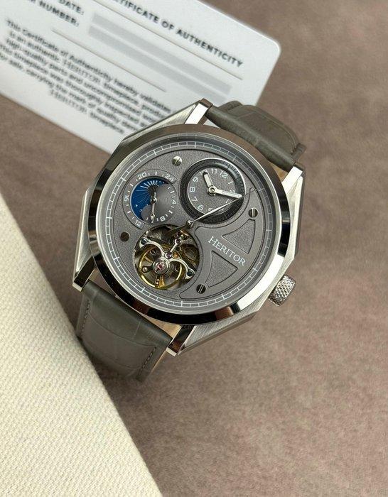 Heritor - Antoni Automatic Open Heart - Silver/Grey - Zonder, Sieraden, Tassen en Uiterlijk, Horloges | Heren