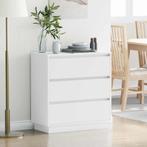 vidaXL Nachtkastje met lade met Wit 71 x 34,5 x 75 cm, Huis en Inrichting, Slaapkamer | Nachtkastjes, Minder dan 45 cm, Verzenden
