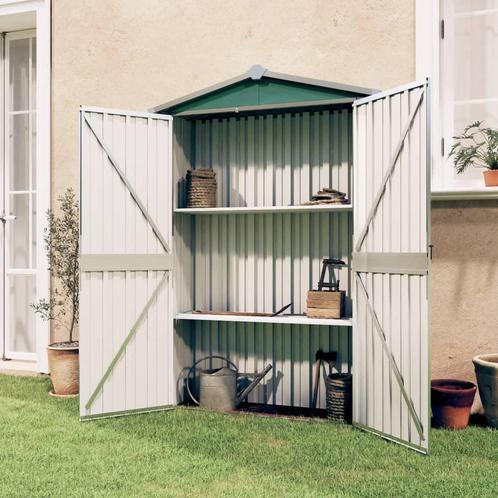 vidaXL Tuinschuur 116x45x175 cm gegalvaniseerd staal groen, Tuin en Terras, Tuinhuizen, Nieuw, Verzenden