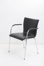 Thonet S166 luxe vergaderstoel zwart leer, Vergader- of Presentatieruimte, Ophalen of Verzenden, Gebruikt, Stoel