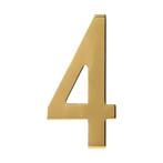 PVD messing huisnummer 4 - voor voordeur - Intersteel, Ophalen of Verzenden, Nieuw, Rvs, Overige typen