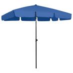 vidaXL Strandparasol 200x125 cm azuurblauw, Verzenden, Nieuw, 2 tot 3 meter, Strandparasol