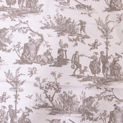 Toile de Jouy-stoff – 280x250 cm – 100% Frans katoen –, Antiek en Kunst, Antiek | Kleden en Textiel