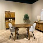 Elias eettafel mangohout rond 120 cm - Outlet A, Huis en Inrichting, Ophalen of Verzenden, Nieuw