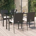 vidaXL 5-delige Tuinset met kussens poly rattan zwart, Tuin en Terras, Tuinsets en Loungesets, 4 zitplaatsen, Nieuw, Tuinset, Verzenden