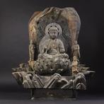 Statue of Medicine Buddha with Lotus Base and Openwork, Antiek en Kunst