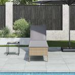 vidaXL Ligstoel met kussen beige 55x200x44cm polyrotan, Verzenden, Nieuw