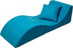 Blauwe Relaxbank Opvouwbaar | Retourdeal 46% Korting, Huis en Inrichting, Minder dan 75 cm, 150 tot 200 cm, Ophalen of Verzenden