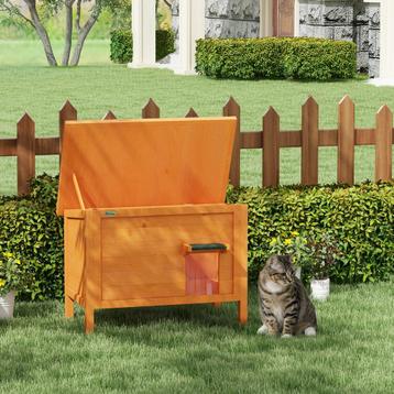 Kattenhuis - Geïsoleerd - Verhoogd - Oranje beschikbaar voor biedingen
