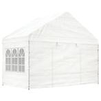 Paviljoen Prieel met dak 4,08x2,23x3,22 m PE wit, Verzenden, Nieuw