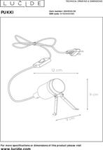 Lucide PUKKI - Tafellamp - LED - E27 - 1x5W 2200K - Zwart, Huis en Inrichting, Lampen | Tafellampen, Ophalen of Verzenden, Zo goed als nieuw