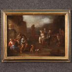 Italiaanse school (XVII) - Scena bambocciante, Antiek en Kunst