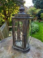 Lantaarn - Candle Lantern - 43 cm - Glas, Metaal, Antiek en Kunst