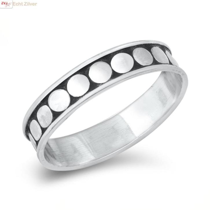 Zilveren bali dots ring ringmaat 16, Sieraden, Tassen en Uiterlijk, Ringen, Nieuw, Verzenden