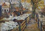 Carl Fahringer (1874-1952) - De Veemarkt in Hoorn met de, Antiek en Kunst, Kunst | Schilderijen | Klassiek
