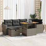 vidaXL 8-delige Loungeset met kussens poly rattan acacia, Tuin en Terras, Tuinsets en Loungesets, Verzenden, Nieuw, Rotan, Loungeset