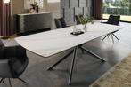 Uitschuifbare eettafel MIKADO 180-230cm wit keramiek zwart, Huis en Inrichting, Ophalen of Verzenden, Nieuw