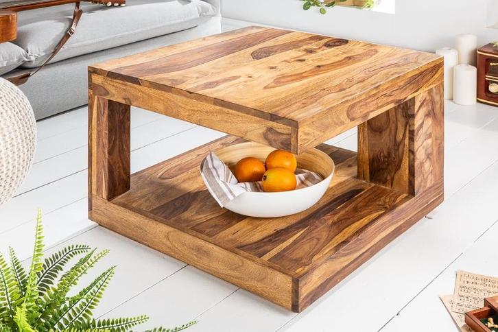 Salontafel van massief fijn hout GIANT 60 cm Sheesham Stone, Huis en Inrichting, Tafels | Salontafels, Ophalen of Verzenden