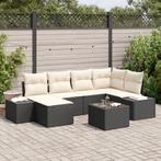 vidaXL 6-delige tuinset met kussens bruin poly riet, Verzenden, Nieuw, Rotan, Tuinset