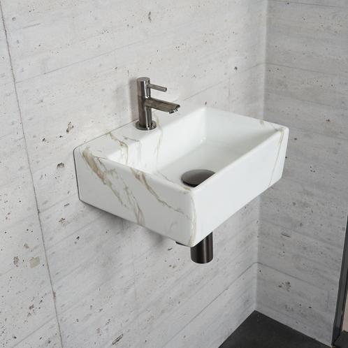 Fonteinset Carrara Marmerlook Wiesbaden Color Gun Metal, Doe-het-zelf en Verbouw, Sanitair, Overige typen, Nieuw, Ophalen of Verzenden