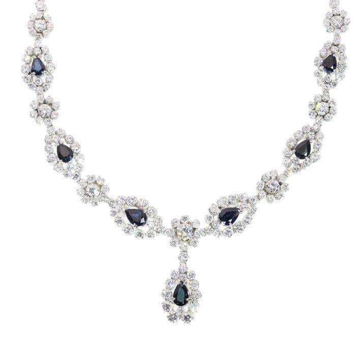 Halsketting - 18 karaat Witgoud Diamant (Natuurlijk) -, Sieraden, Tassen en Uiterlijk, Kettingen