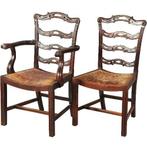 stel van 8 mahonie ladderbacks vm Norman & Stacey 1910 bekl, Antiek en Kunst, Ophalen of Verzenden