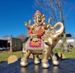 Beeld, Ganesha on Elephant - 22.5 cm - Hars